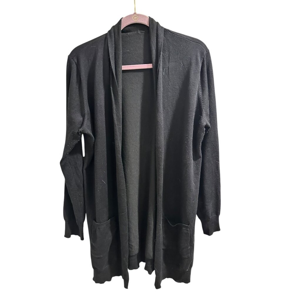 🌸3/$15🌸Black Open Front Cardigan Sweater With Pockets sz M